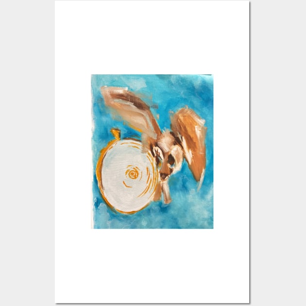 Alice in Wonderland white hare Lost in the Clockwork Wall Art by BiancaNeaguArt